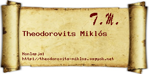 Theodorovits Miklós névjegykártya