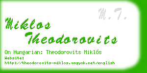 miklos theodorovits business card