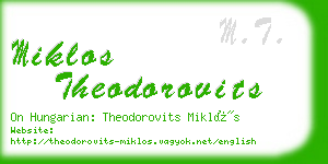 miklos theodorovits business card